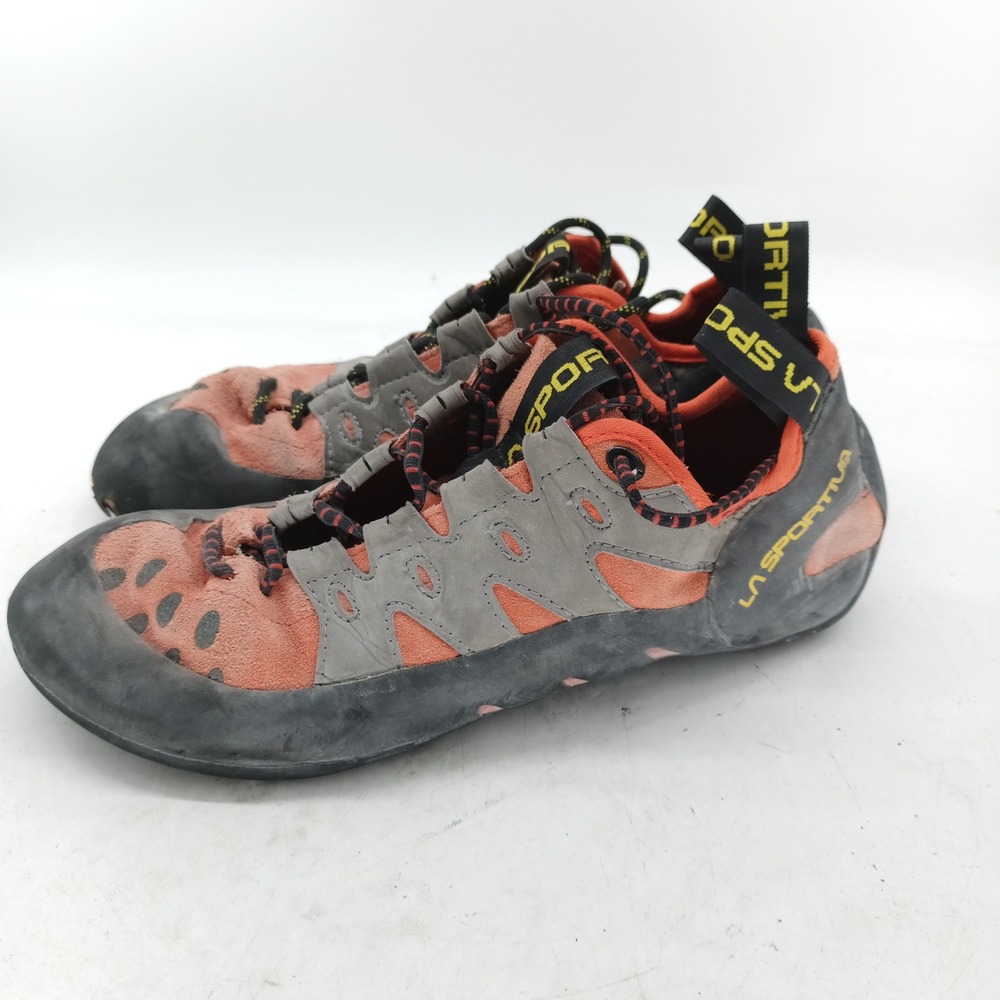 La Sportiva Tarantulace Climbing Shoes Mens 12 Orange Grey 10G Rock Climbing s8